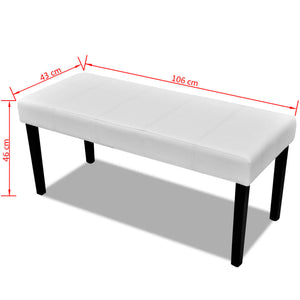 Galleria Design White High Quality Artificial Leather Bench