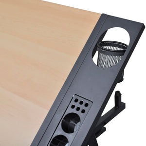 Galleria Design Two Drawers Tiltable Tabletop Drawing Table with Stool