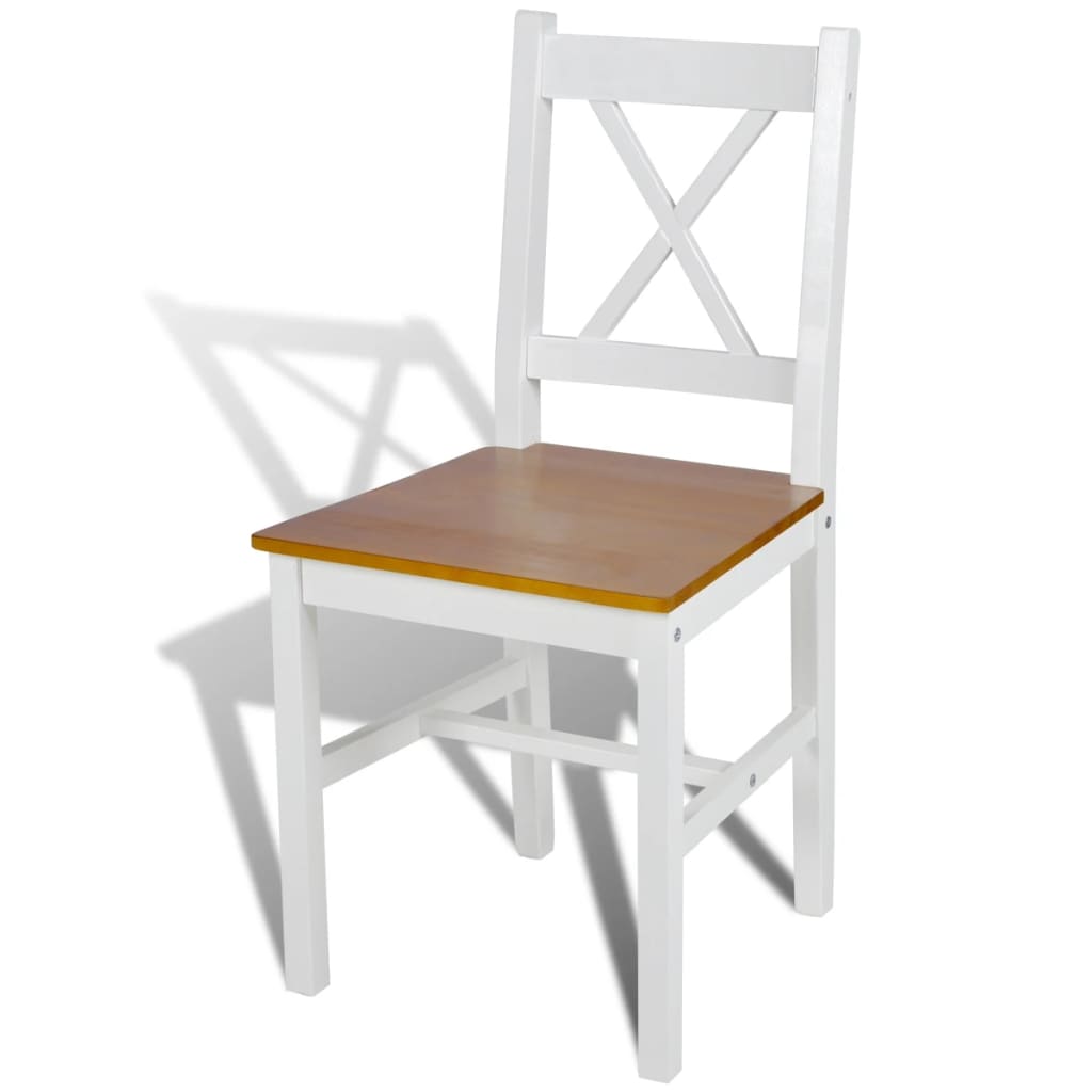 Galleria Design Dining Chairs 2 pcs White Pinewood