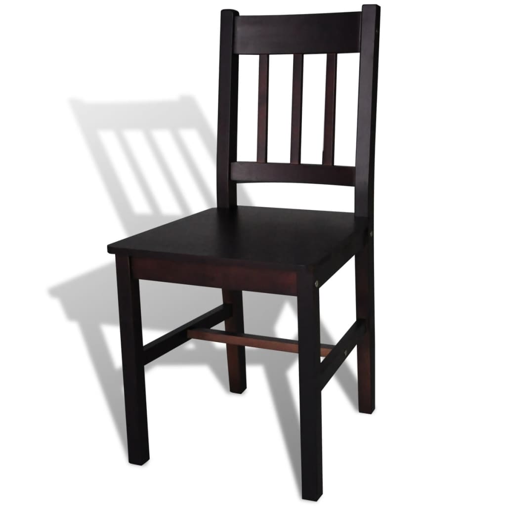Galleria Design Dining Chairs 4 pcs Dark Brown Pinewood