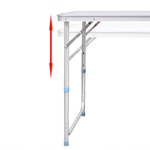 Galleria Design Foldable Camping Table Height Adjustable Aluminium 120 x 60 cm