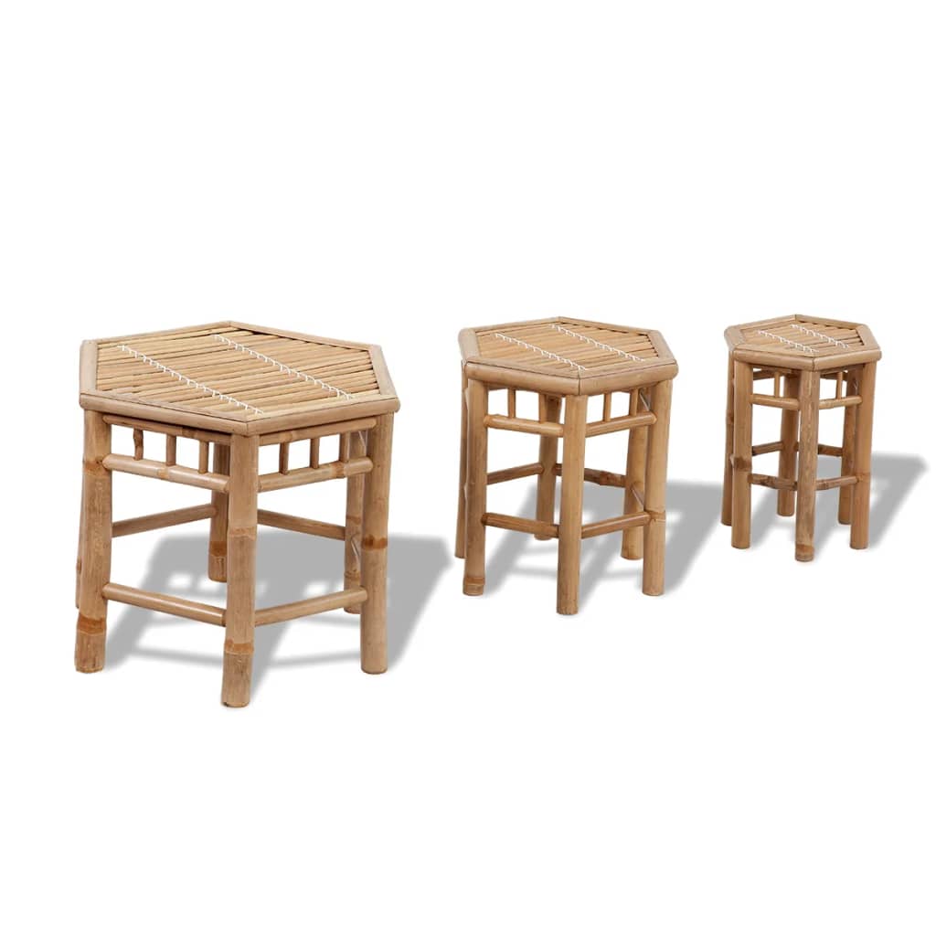 Galleria Design Garden Stools 3 pcs Bamboo