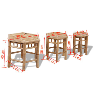 Galleria Design Garden Stools 3 pcs Bamboo