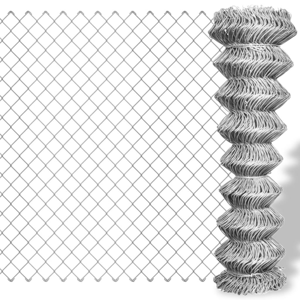 Galleria Design Chain Link Fence Galvanised Steel 25x1 m Silver