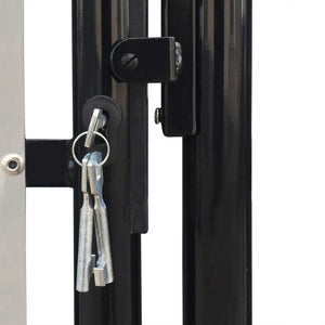Galleria Design Black Single Door Fence Gate 100 x 125 cm