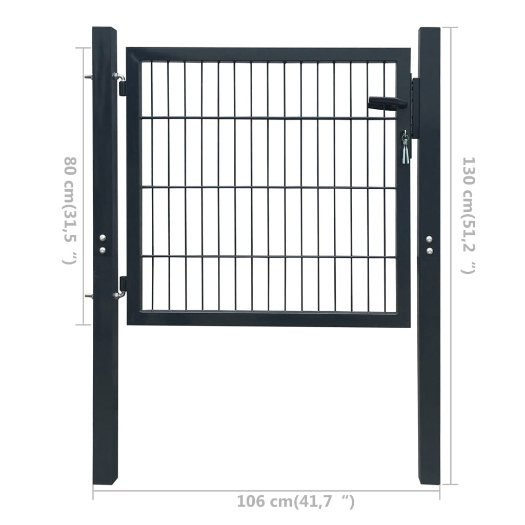 Galleria Design 2D Fence Gate (Single) Anthracite Grey 106 x 130 cm