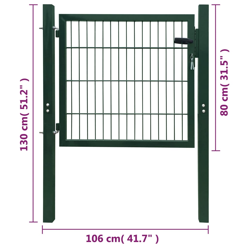 Galleria Design 2D Fence Gate (Single) Green 106 x 130 cm