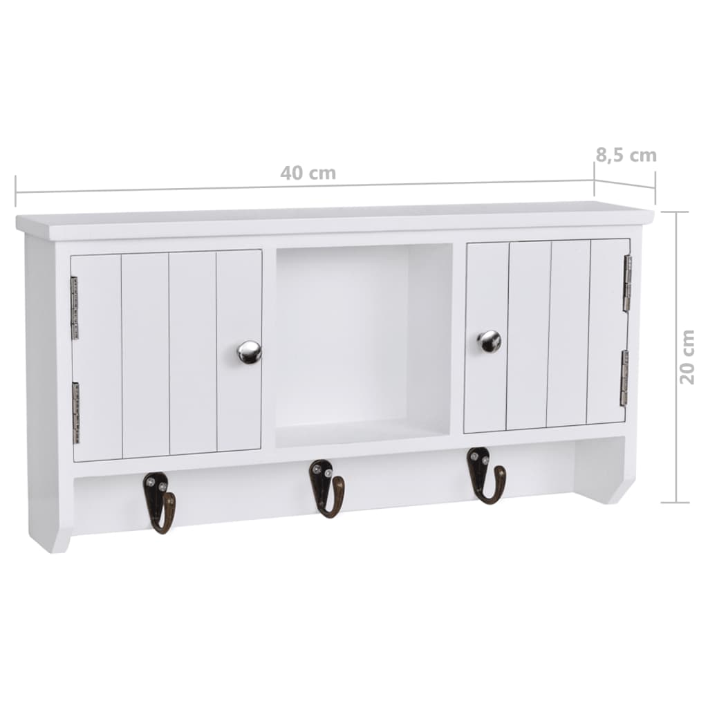 Galleria Design Wall Cabinet for Keys and Jewelery with Doors and Hooks