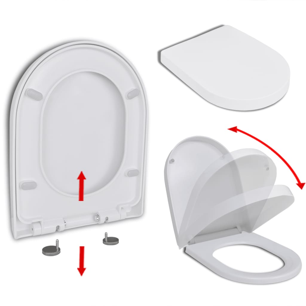 Galleria Design Soft-close Toilet Seat with Quick-release Design White Square