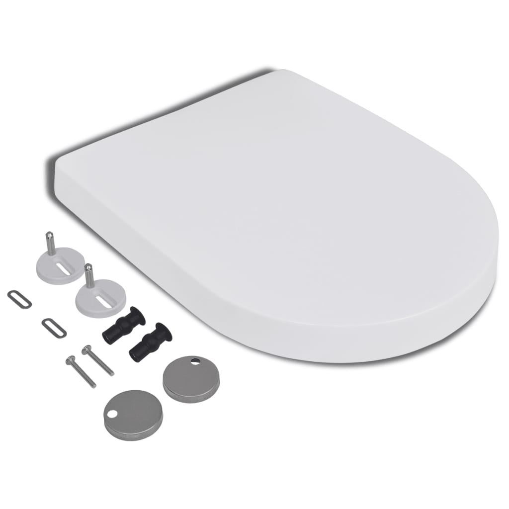 Galleria Design Soft-close Toilet Seat with Quick-release Design White Square
