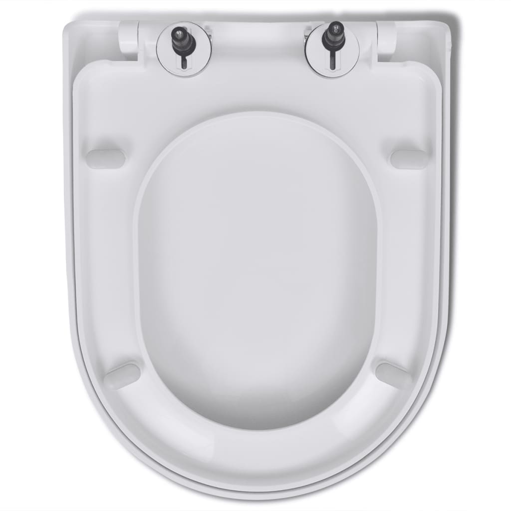 Galleria Design Soft-close Toilet Seat with Quick-release Design White Square