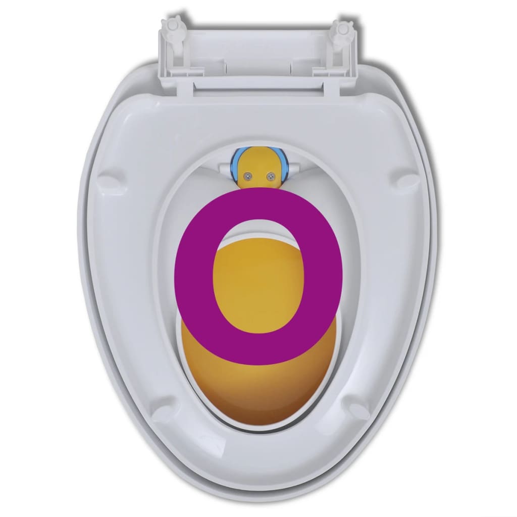 Galleria Design White &amp; Yellow Soft-close Toilet Seat Adults/Children