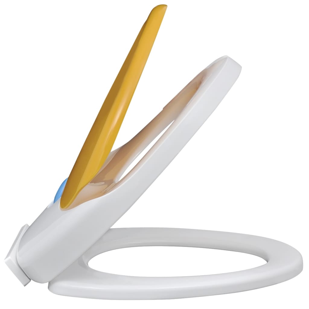 Galleria Design White &amp; Yellow Soft-close Toilet Seat Adults/Children
