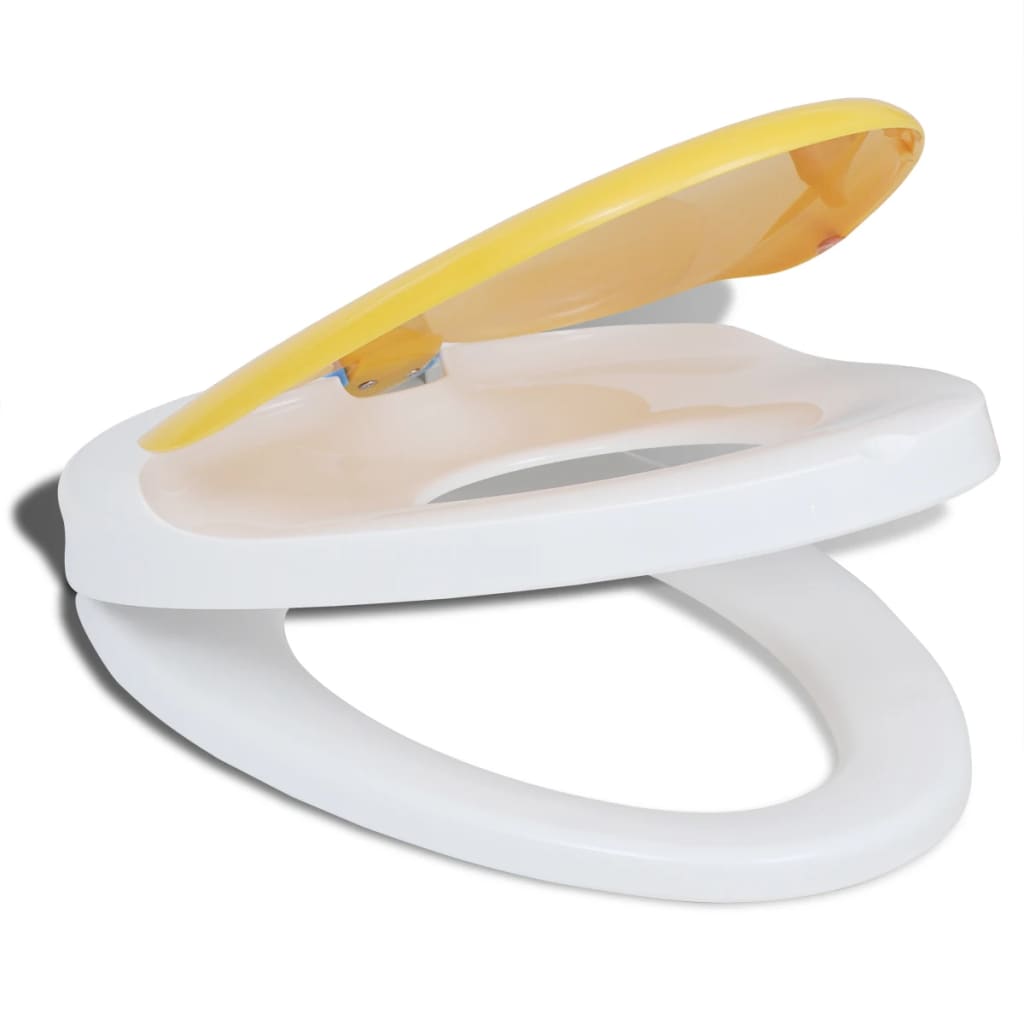 Galleria Design White &amp; Yellow Soft-close Toilet Seat Adults/Children