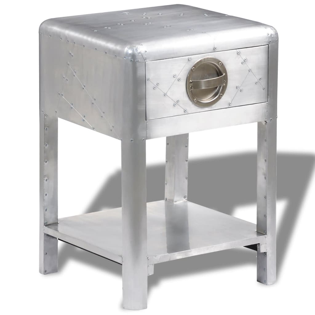 Galleria Design Aviator End Table with 1 Drawer Vintage Aircraft Airman Style