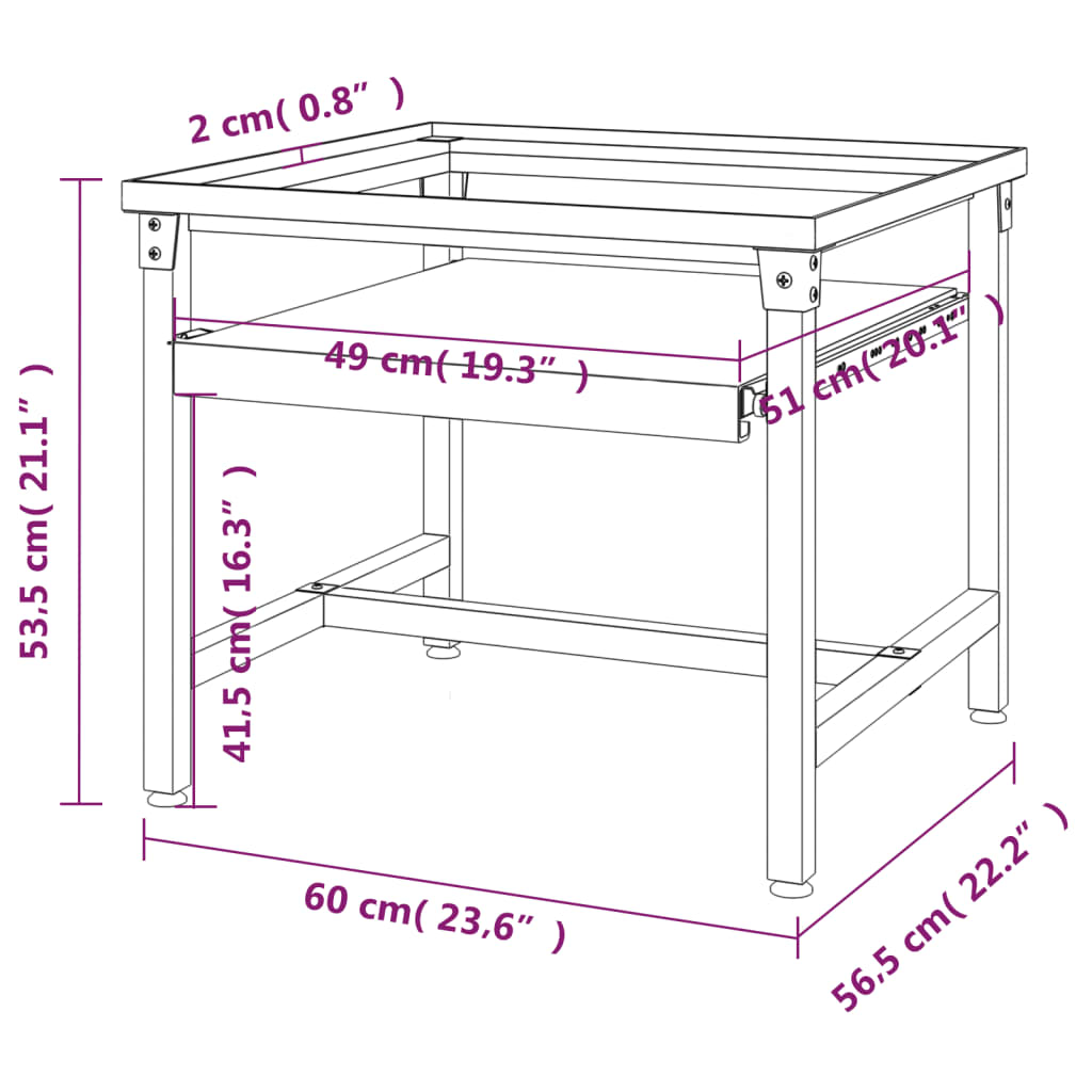 Galleria Design Washing Machine Pedestal with Pull-Out Shelf White