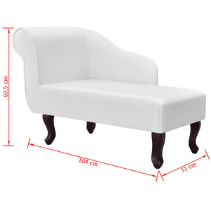 Galleria Design Chaise Longue White Faux Leather