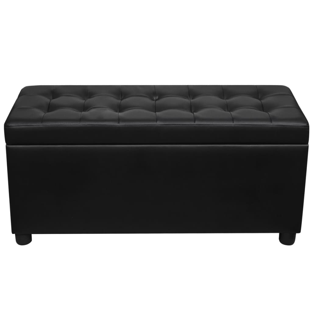 Galleria Design Storage Ottoman Artificial Leather Black