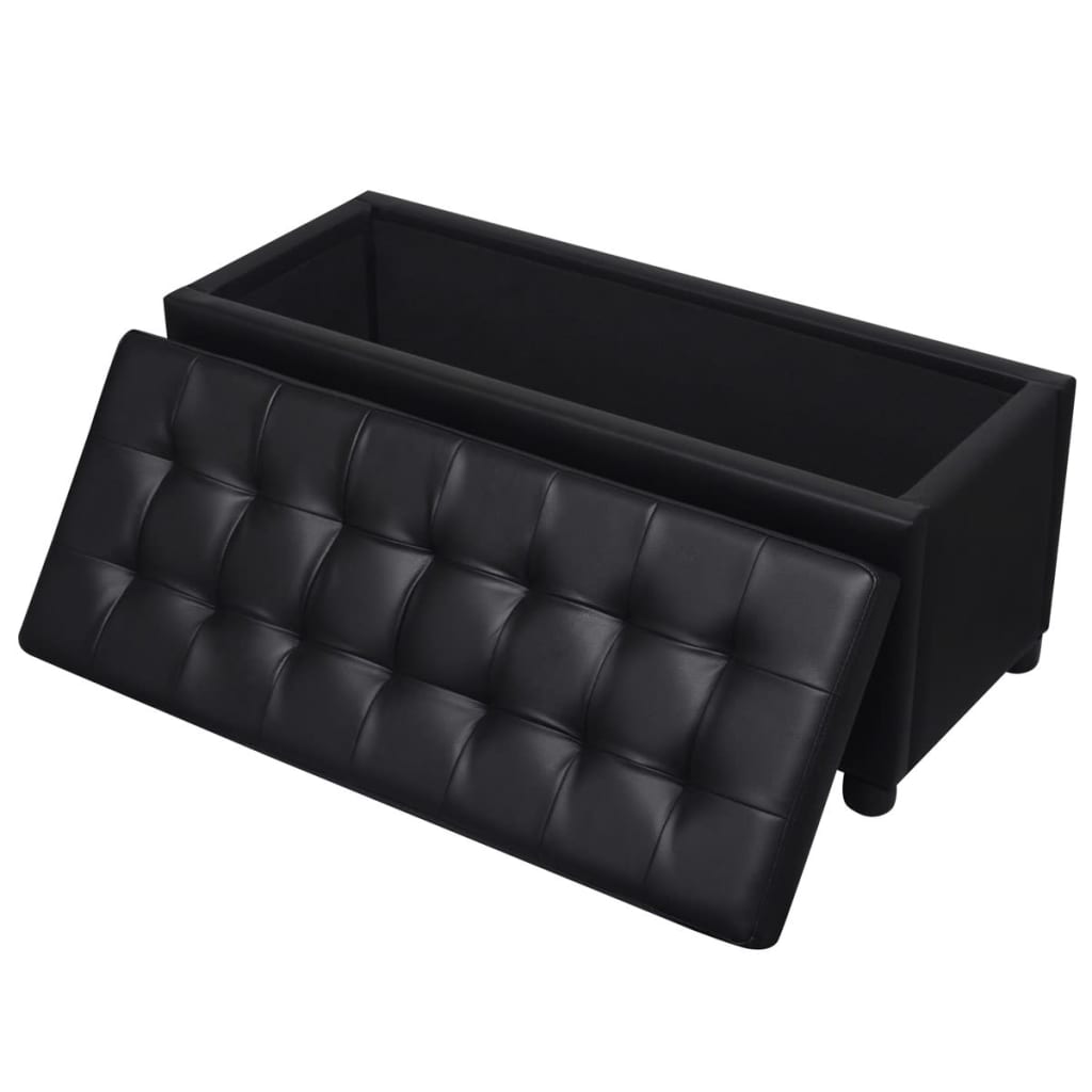 Galleria Design Storage Ottoman Artificial Leather Black