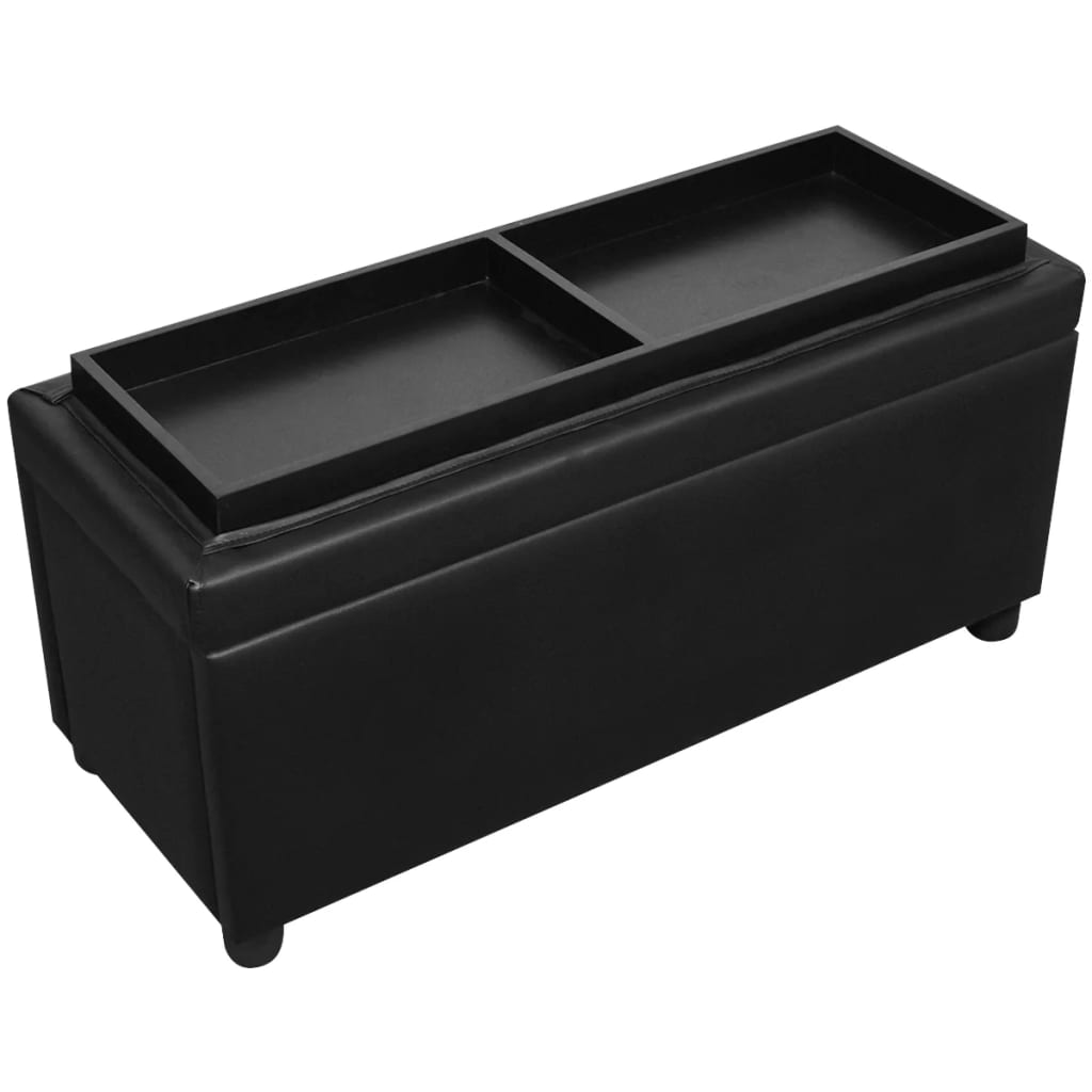 Galleria Design Storage Ottoman Artificial Leather Black