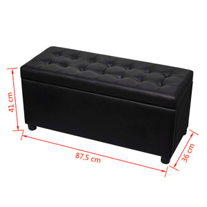 Galleria Design Storage Ottoman Artificial Leather Black