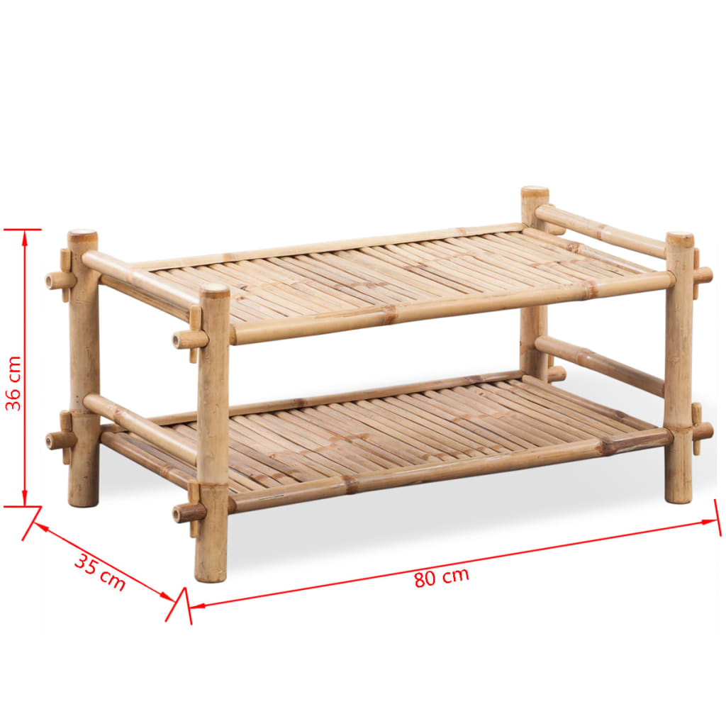 Galleria Design 2-Tier Bamboo Shoe Rack