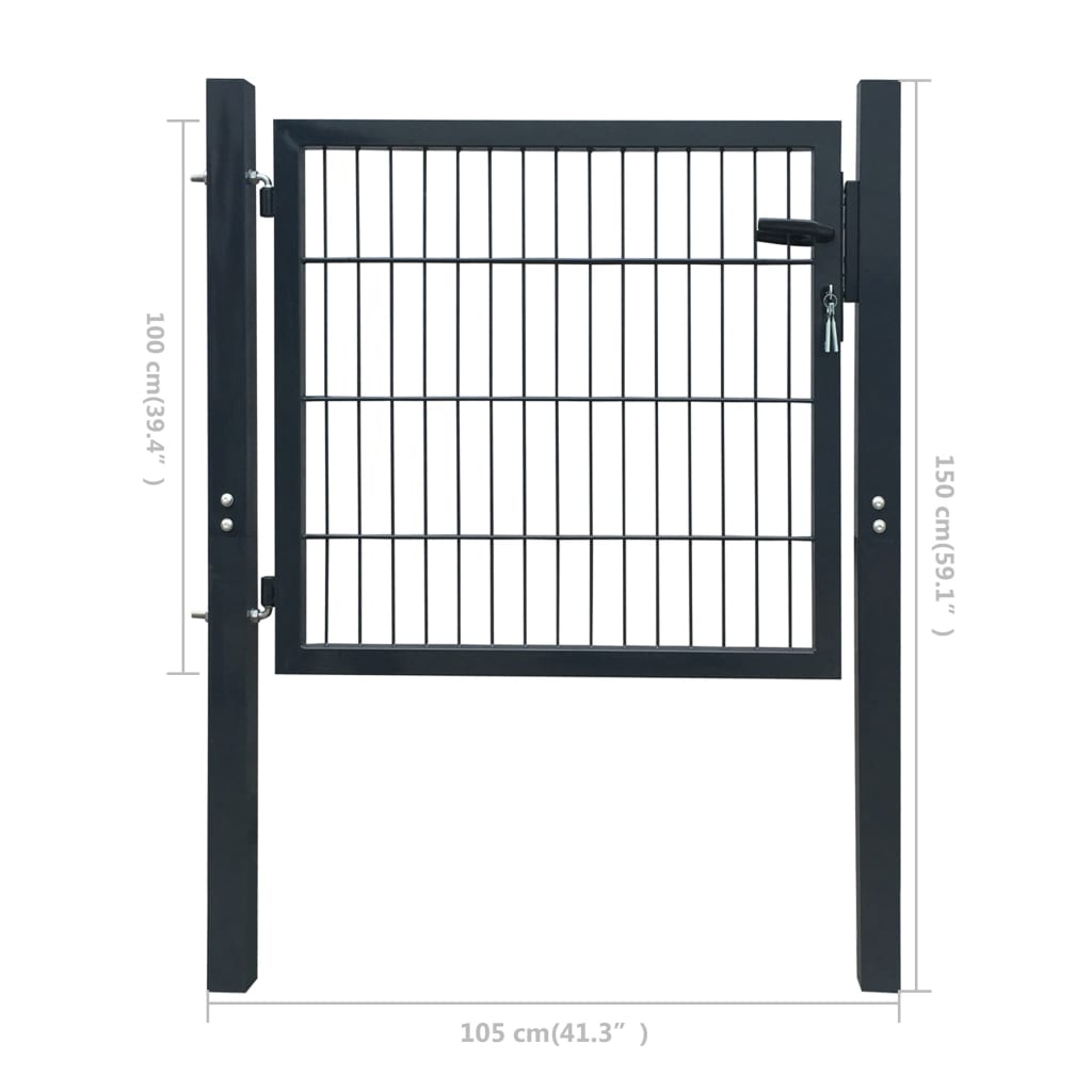 Galleria Design Fence Gate Steel Anthracite 105x150 cm