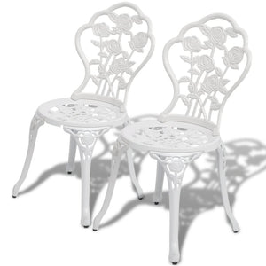 Galleria Design 3 Piece Bistro Set Cast Aluminium White