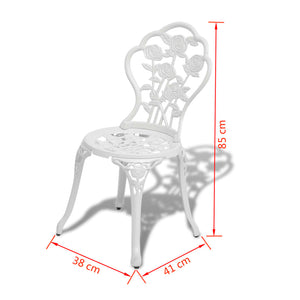 Galleria Design 3 Piece Bistro Set Cast Aluminium White