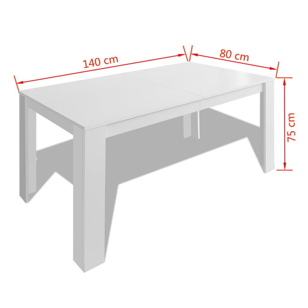 Galleria Design Dining Table 140x80x75 cm White
