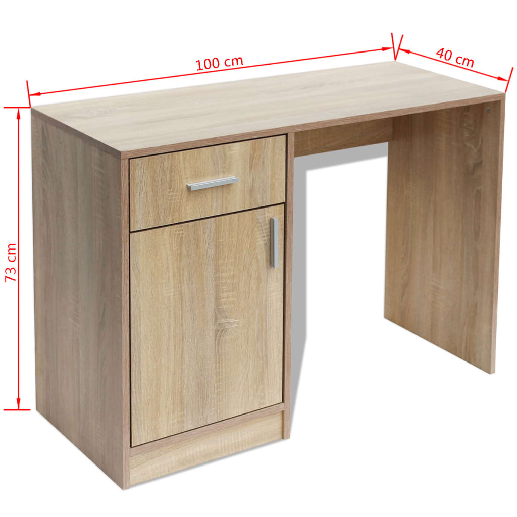 Galleria Design Desk with Drawer and Cabinet Oak 100x40x73 cm