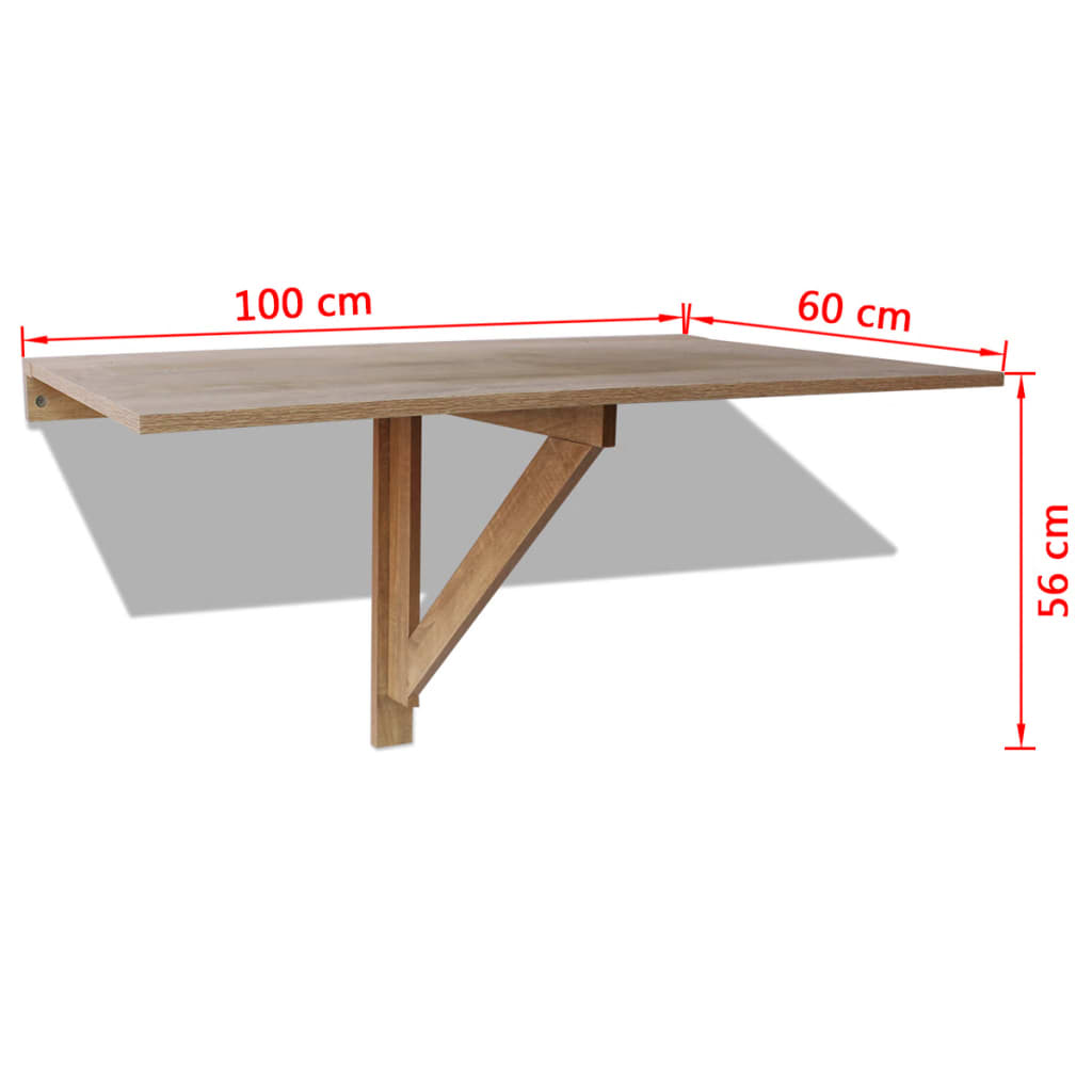 Galleria Design Folding Wall Table Oak 100x60 cm