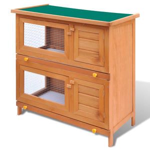 Galleria Design Outdoor Rabbit Hutch Small Pet Cage 4 Door Wood