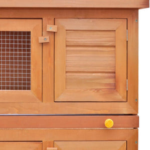 Galleria Design Outdoor Rabbit Hutch Small Pet Cage 4 Door Wood
