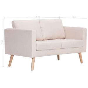 Galleria Design 2-Seater Sofa Fabric Cream