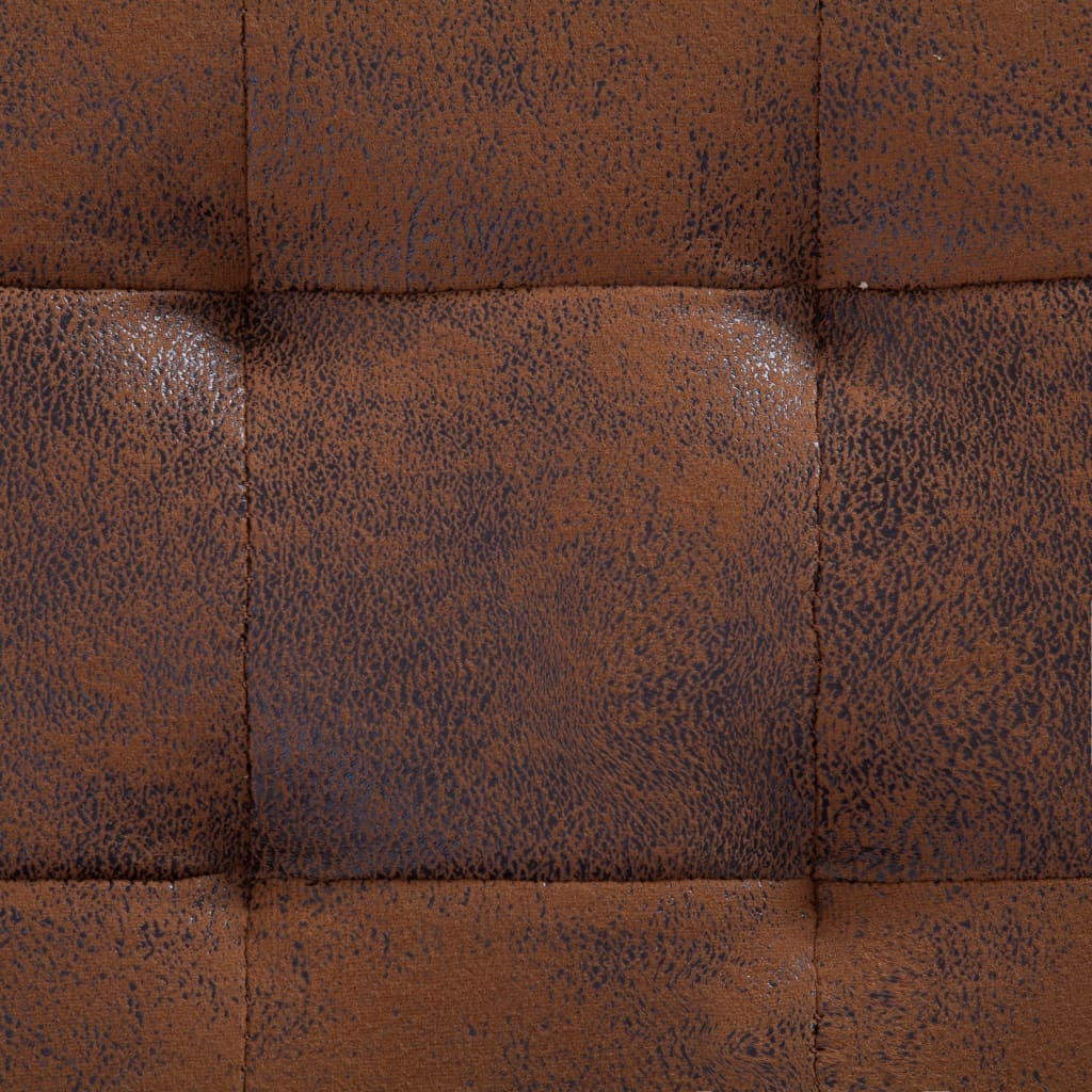 Galleria Design Storage Ottoman 87.5 cm Brown Faux Suede Leather