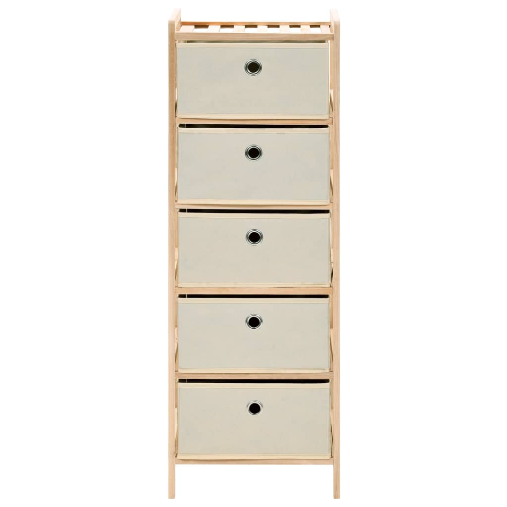 Galleria Design Storage Racks with 5 Fabric Baskets 2 pcs Beige Cedar Wood