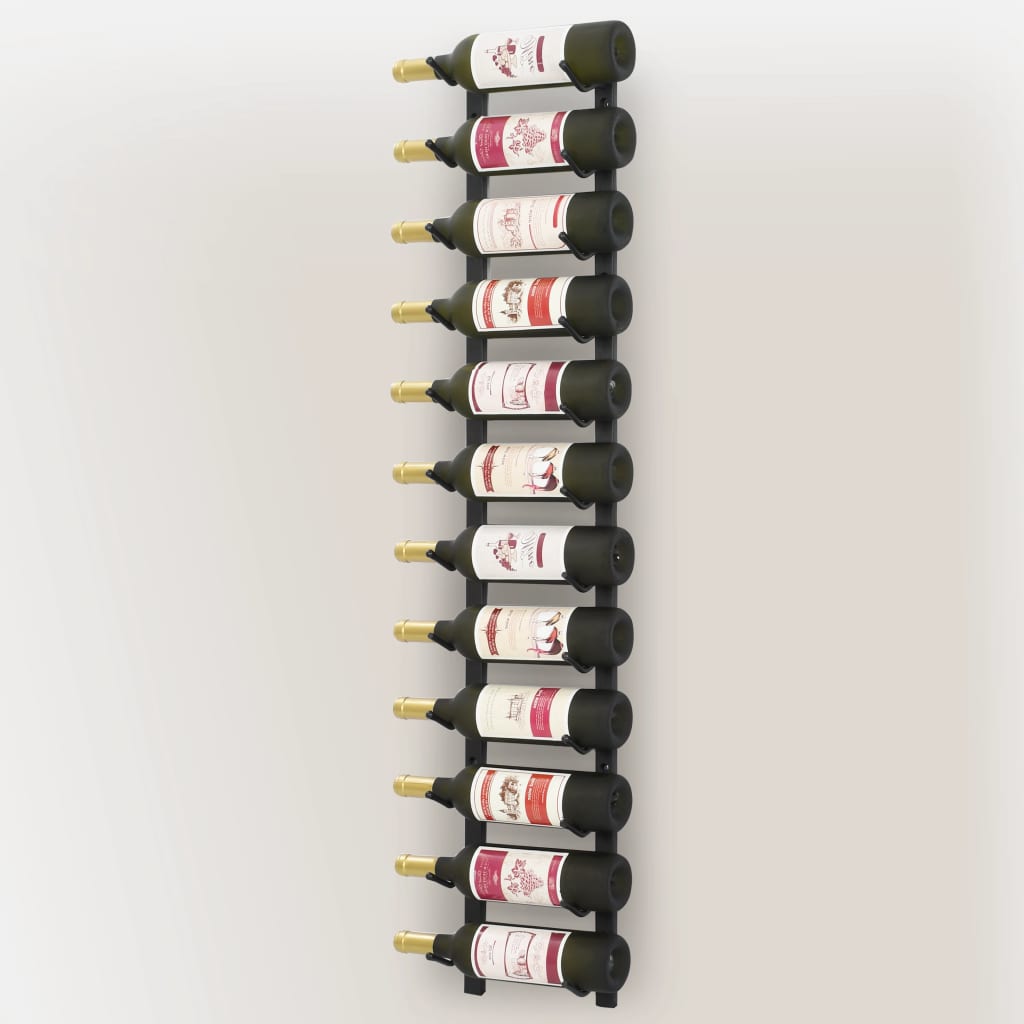 Galleria Design Wall Mounted Wine Rack for 12 Bottles Black Iron