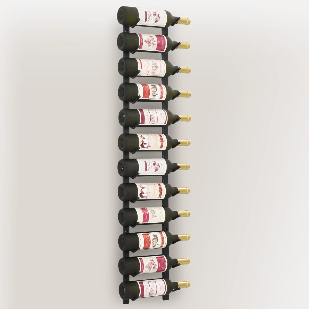 Galleria Design Wall Mounted Wine Rack for 12 Bottles Black Iron