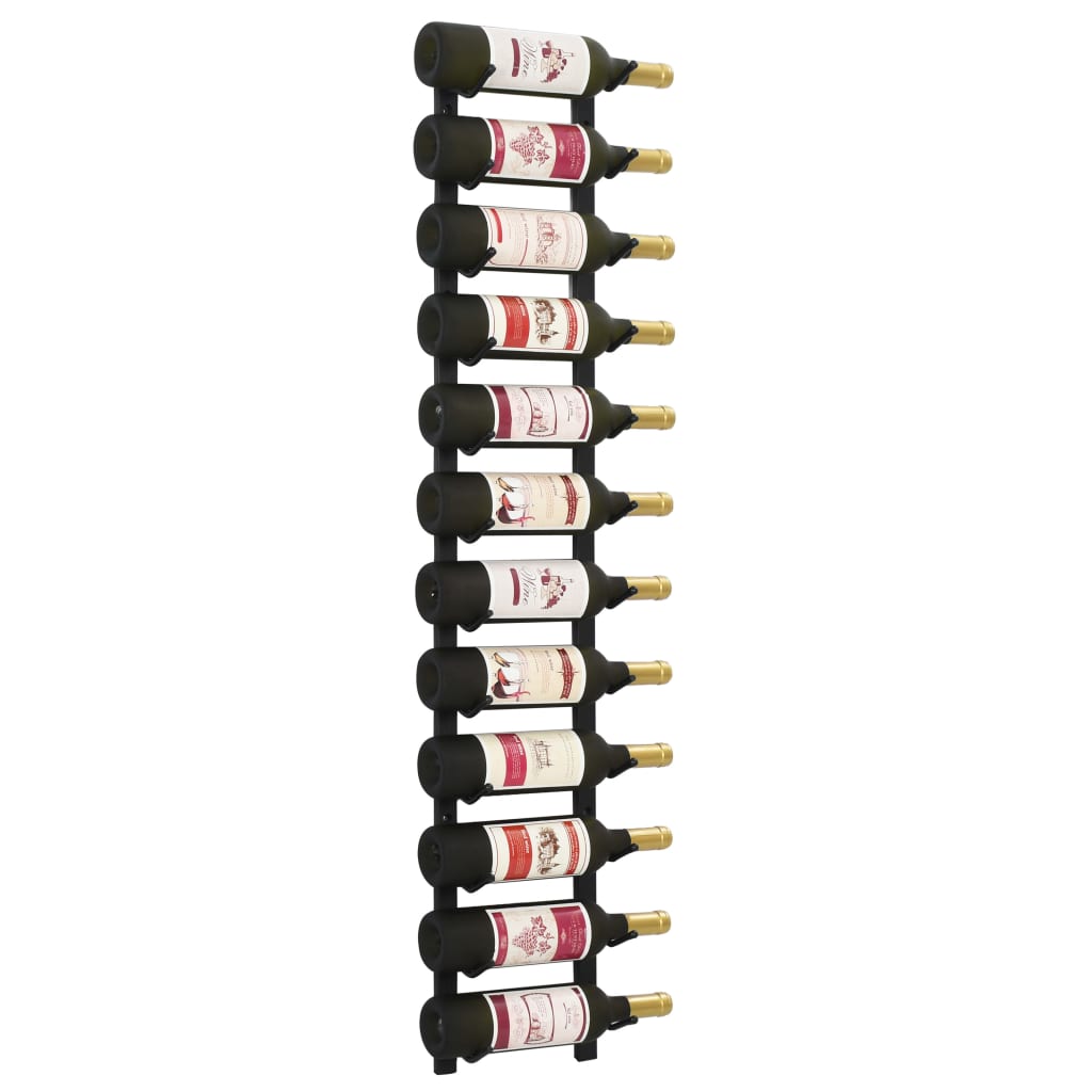 Galleria Design Wall Mounted Wine Rack for 12 Bottles Black Iron