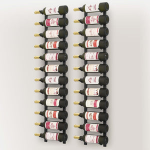 Galleria Design Wall Mounted Wine Racks for 12 Bottles 2 pcs Black Iron