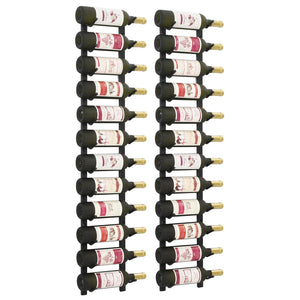 Galleria Design Wall Mounted Wine Racks for 12 Bottles 2 pcs Black Iron