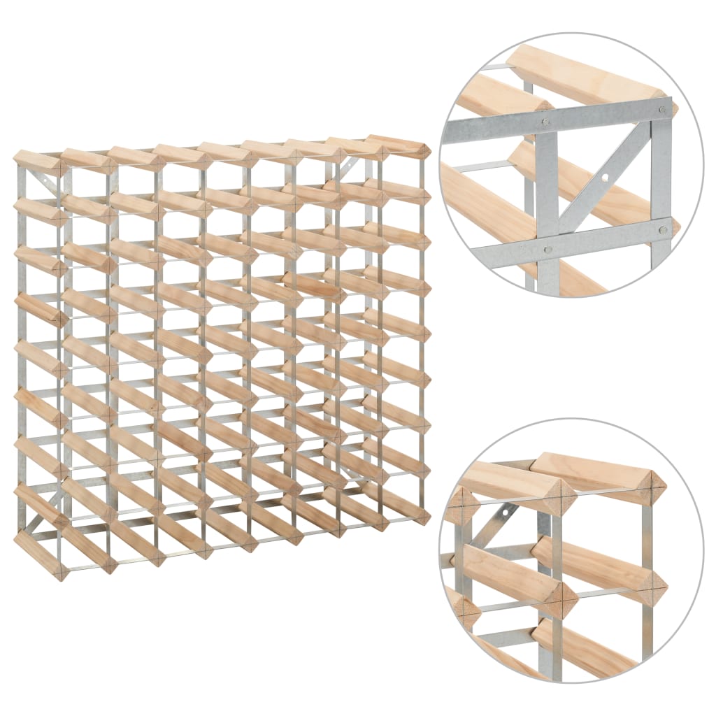 Galleria Design Wine Rack for 72 Bottles Solid Pinewood