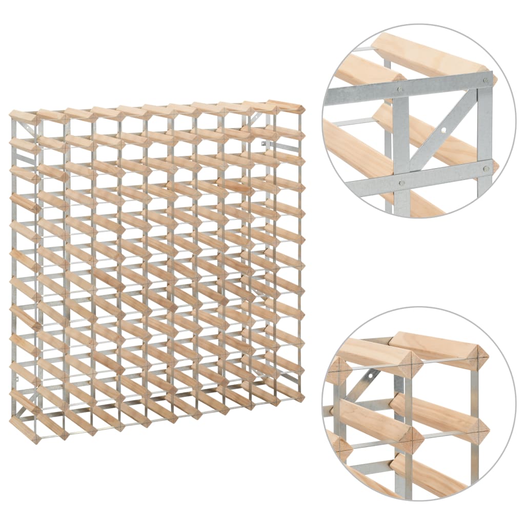 Galleria Design Wine Rack for 120 Bottles Solid Pinewood
