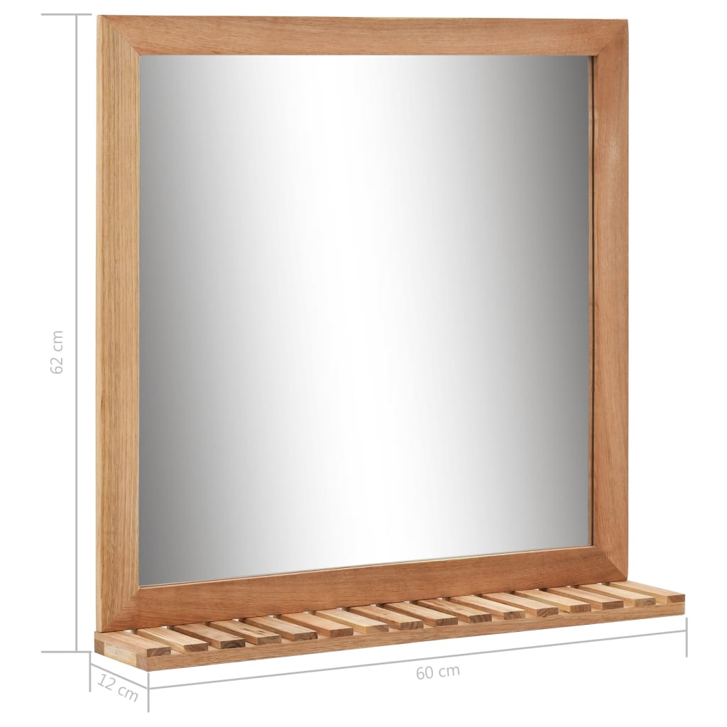 Galleria Design Bathroom Mirror 60x12x62 cm  Solid Walnut Wood