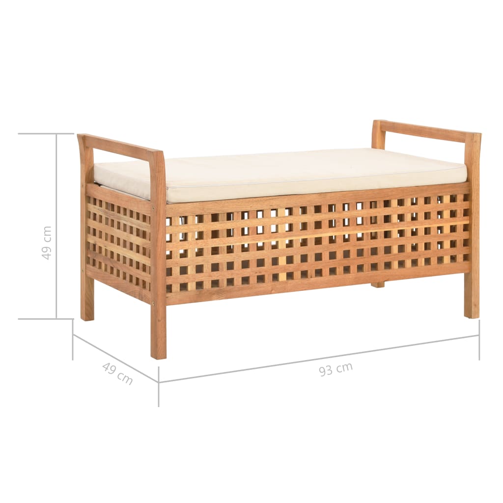 Galleria Design Storage Bench 93x49x49 cm Solid Walnut Wood