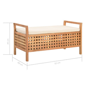 Galleria Design Storage Bench 93x49x49 cm Solid Walnut Wood
