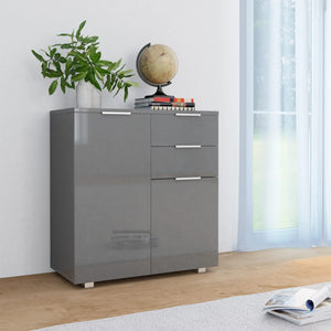 Galleria Design Sideboard High Gloss Grey 71x35x80 cm Engineered Wood