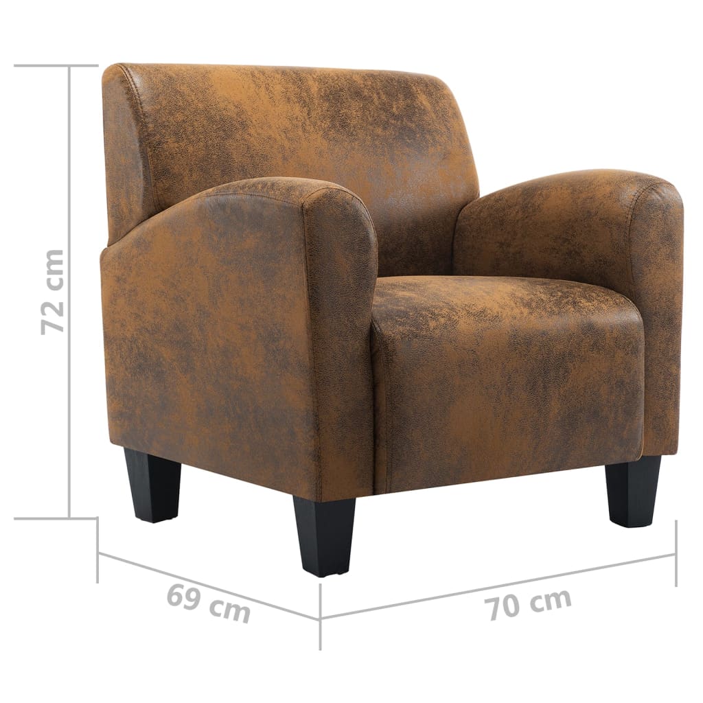 Faux store suede armchair