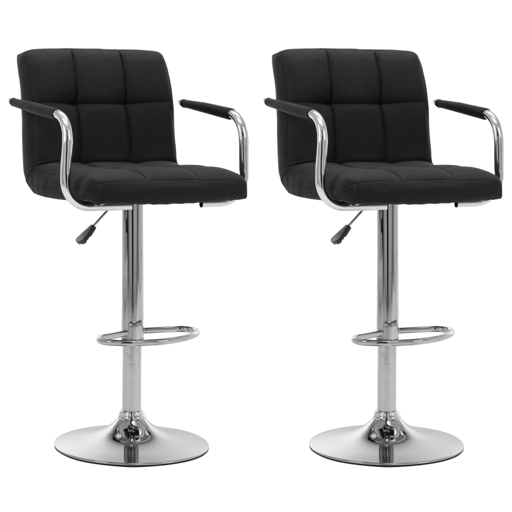 Galleria Design Bar Stools 2 pcs Black Fabric
